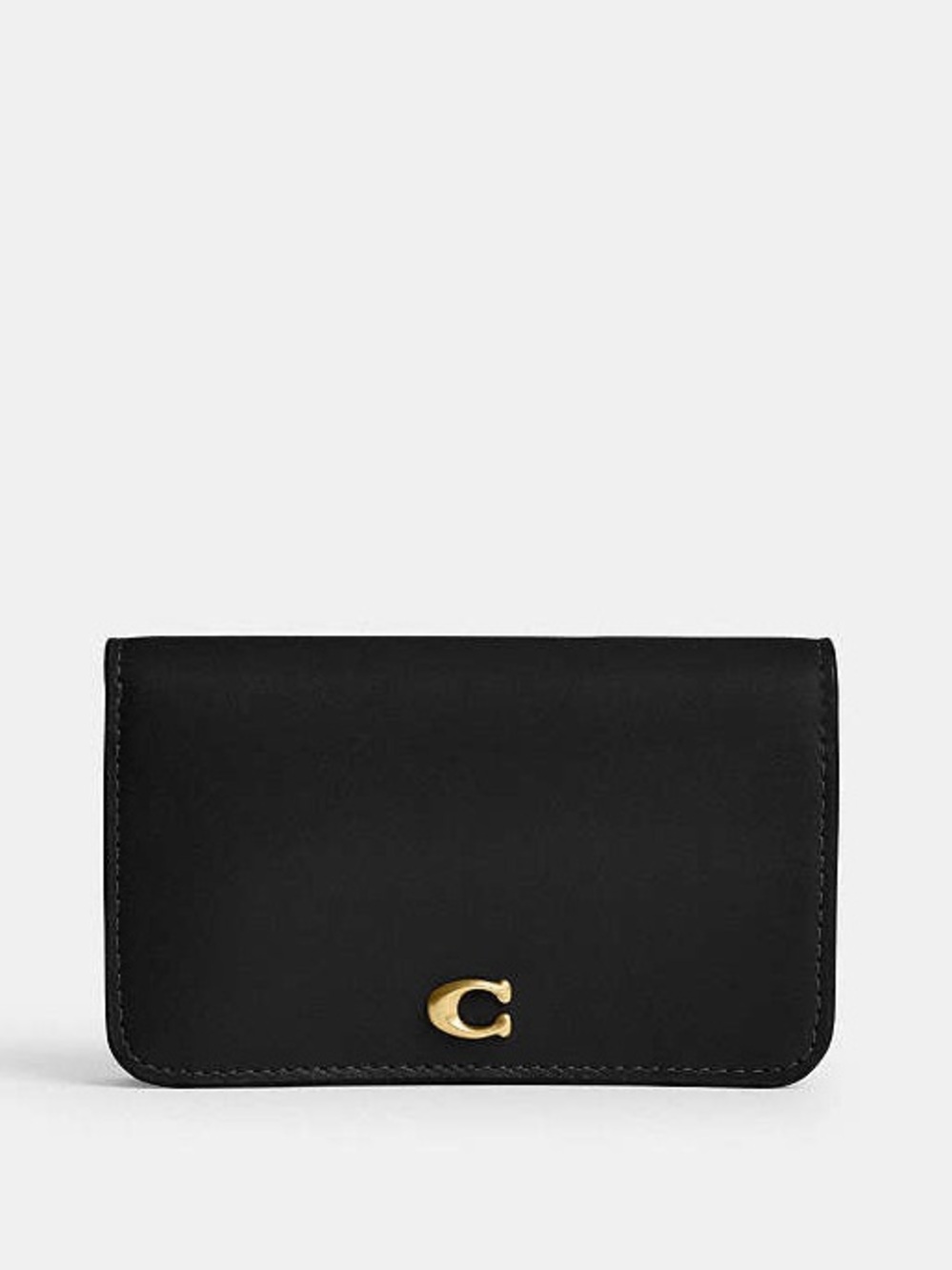 Coach Black Leather Rssential Wallet with Gold 'C' Logo - Picture 1 of 13
